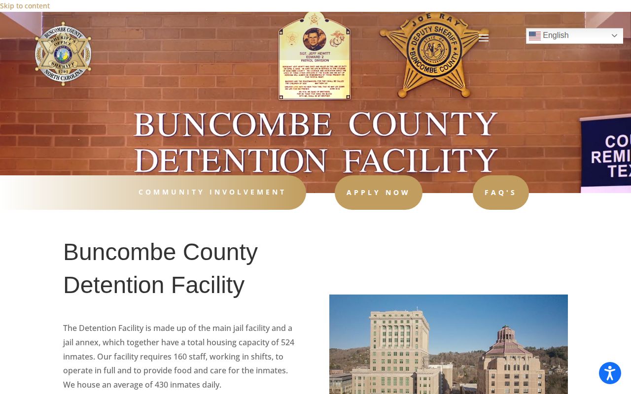 Buncombe County Sheriff detention facility information