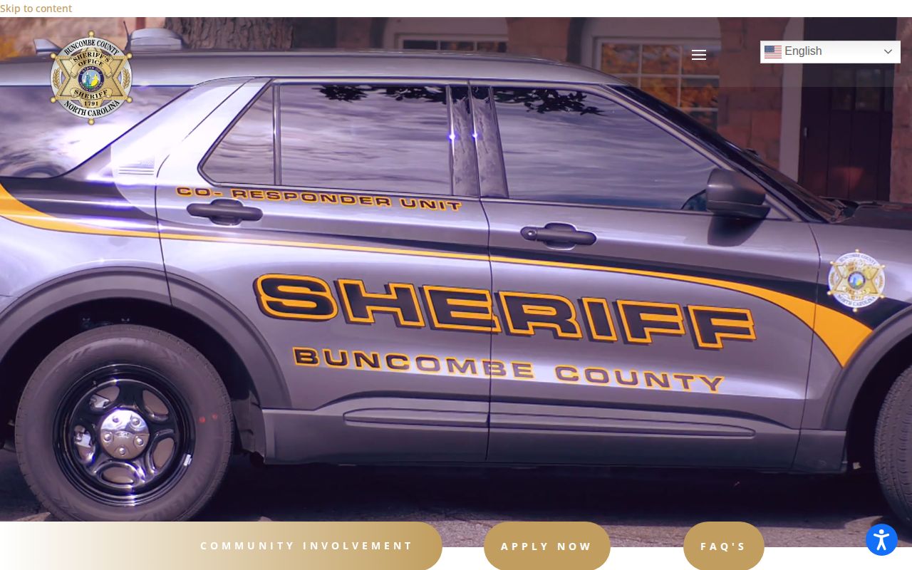 Buncombe Sheriff official navigation for detention and records