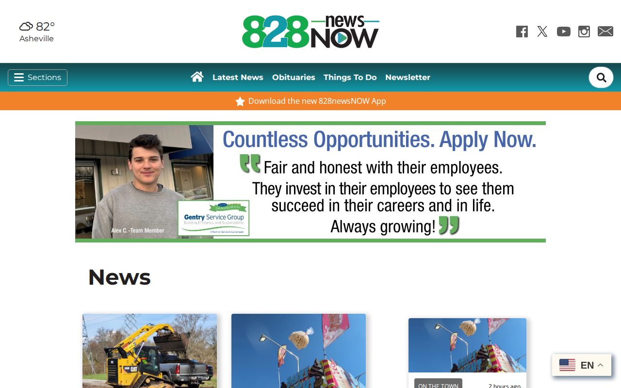 Regional news section covering selected Buncombe County events